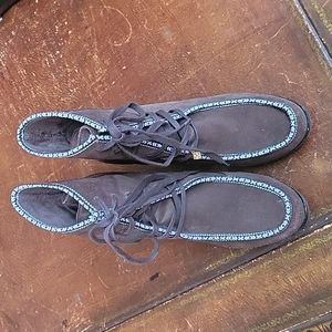 NANETTE LEPORE BLOCK HEEL LACE UP ROUND TOE WOMEN'S BOOT